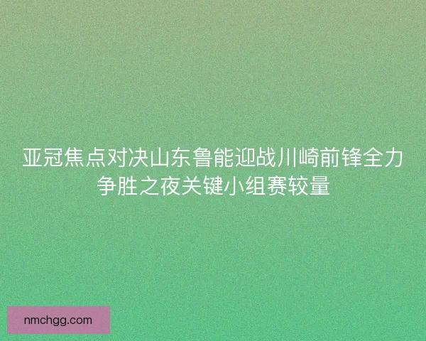 亚冠焦点对决山东鲁能迎战川崎前锋全力争胜之夜关键小组赛较量 亚冠焦点对决山东鲁能迎战川崎前锋全力争胜之夜关键小组赛较量